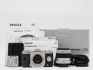 ペンタックス Pentax Q10 Silver 12.4MP Digital Camera 02 Lens 元箱[新品同様]#Z1451A