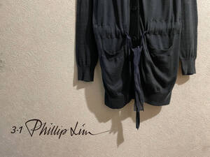 ◯ 3.1 Phillip lim バック シフォン ロング ニット カーディガン / スリーワン フィリップリム ハイゲージ コットン XS Ladies #Sirchive