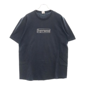 SUPREME シュプリーム ×KAWS Chalk Box Logo Tee カウズ チョーク ボックスロゴ 半袖Tシャツカットソー ネイビー