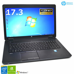 Windows7 メモリ32GB Quadro搭載 17.3型FHD HP ZBook 17 G2 Core i7 4810MQ m.2SSD512G HDD500G Blu-ray Wi-Fi