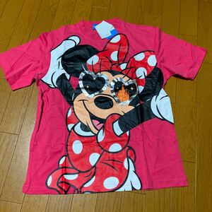 未使用 ディズニーリゾート ミニー Tシャツ Lサイズ ピンク サングラス ディズニー