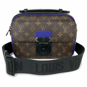 （新品・未使用品）ルイ ヴィトン LOUIS VUITTON Sロック メッセンジャー ショルダーバッグ モノグラムマカサー ブラウン ブルー 茶 M45863