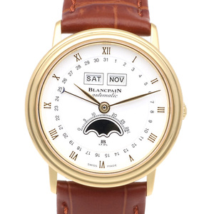 ブランパン ヴィルレ コンプリートカレンダー 腕時計 時計 18金 K18イエローゴールド 自動巻き メンズ 1年保証 Blancpain 中古 美品