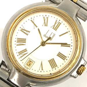 ダンヒル デイト クォーツ 腕時計 ボーイズサイズ ホワイト文字盤 ファッション小物 未稼働品 DUNHILL