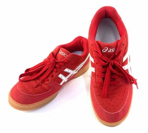 【中古品】asics アシックス THH536 ハンドボールシューズ レッド 赤 25.5cm：