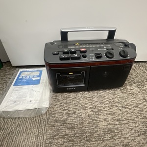 7687★動作品 SONY ソニー CFM-A50 ラジカセ ラジオ カセット レコーダー 木目柄 FM/AM 中古 