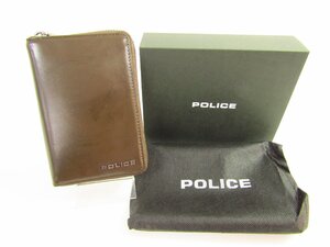 未使用 POLICE ポリス ラウンドファスナー財布 コヨーテブラウン PA-70502-29 (小銭入れあり) ▼AC24011