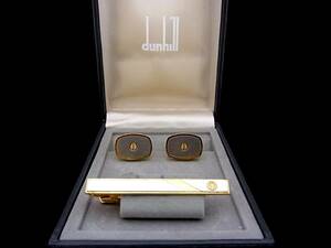 ◎№3297◎■美品■【ｄunhill】ダンヒル【シルバー・ゴールド】■カフス＆ネクタイピン セット♪