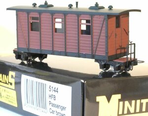 亜鉄社★新品★KATO(HOナロー MINITRAINS) 品番5144、ドイツ陸軍野戦鉄道 客車 茶色 (HFB Passenger Car brown)、1輌