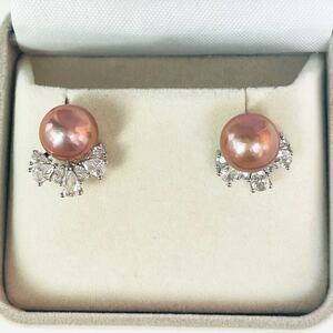 2way 希少色 パールピアス エジソンパール 南洋湖水真珠 s925 CZダイヤ アクセサリー ジュエリー pearl earring シルバー