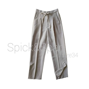 ●Spick＆Spanスピック＆スパン/サイドスリットタックパンツ/サイズ34/XS/ライトグレー/センタープレス/きれいめ/オフィス●