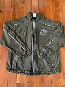 沖縄 米軍放出品実物 NB NEW BALANCE USMC MARINE トレーニングウェアー ジャケット MADE IN USA SMALL - LONG (管理番号L35)