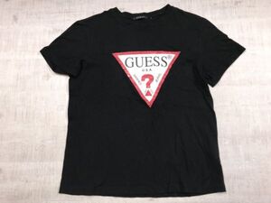 ゲス GUESS ストリート セレブリティー ロゴプリント 半袖Tシャツ カットソー レディース 大きいサイズ XL 黒