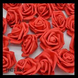 【レッド】バラ6cm3個セット 造花 インテリア フラワーアレンジメント 材料 薔薇　良品専科フラワー