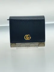 GUCCI ミディアムウォレット_GGマーモント_GGスプリーム PVC ブラック 総柄 レディース