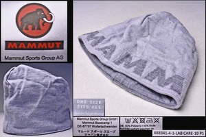 MAMMUT ★ マムート ★ ビーニー ★ Beanie ★ ライトグレー ★ リバーシブル ★ アクリル 50% ウール 50% ★ ニット帽 風 ★ 中古品 ★