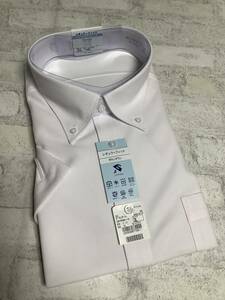 新品未使用　3Ｌサイズ 45cm 半袖シャツ　ピンク　クールビズ対応　ボタンダウンカッターシャツ　