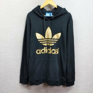 I623 adidas originals アディダス オリジナルス スウェット パーカー XO ブラック トレフォイル ロゴ 箔押し プリント フーディー