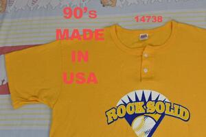 90’ｓ ヘンリーネックTシャツ 14738 USA製 ビンテージ 00 80