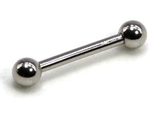 ボディピアス ストレートバーベル バーベル(シルバー)(18G)(内径10mm・ボール3mm)