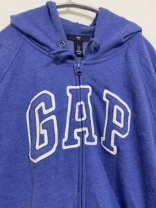 送料520円〜 GAP ギャップ ロゴ　フルジップ　パーカー　 size L