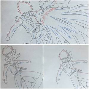 幽遊白書 直筆 原画 25枚セット 飛影／ セル画 Cel Genga ／アニメ Anime 原動画