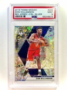 【1円スタート】PSA9 ZION WILLIAMSON 2019-20 Panini Mosaic #209 Fast Break RC Disco Silver Prizm NBA CARD ROOKIES BASKETBALL