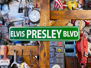 「エルヴィス・プレスリー大通り」　ストリートサイン　ELVIS PRESLEY BLVD ■ アメリカン雑貨 アメリカ雑貨