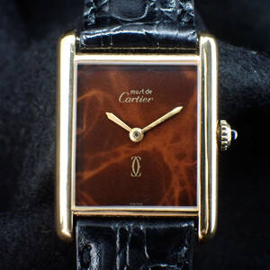 CARTIER Tank Must de CARTIER カルティエ マスト タンクLM Cal.2512 マーブルブラウン文字盤