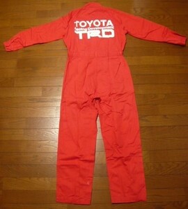 ☆TRD☆トヨタ TOYOTA☆Racing Development☆希少☆正規品☆絶版☆つなぎ☆左胸ロゴ刺繍ワッペン/後ロゴプリント☆レッド☆Mサイズ☆レア☆