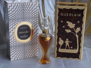 ヴィンテージ★GUERLAIN ゲラン MITSOUKO ミツコ EXTRAIT 薔薇の蕾 ガラスの香水瓶・香水ボトル/箱入未開栓