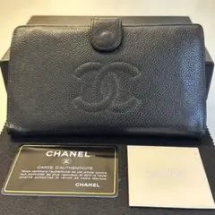 シャネル　CHANEL 財布　長財布　デカココ　キャビアスキン　589