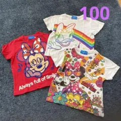 TDL キッズTシャツ 3着セット ディズニー 100cm