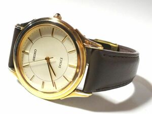 【Yi1☆】SEIKO/セイコー◇DOLCE/ドルチェ/5E31-7A40/SADX088◇1997年製♂3針クオーツ/新品ベルト/美品