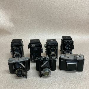 Z1603 当時物 蛇腹 二眼レフ カメラ 7台 YASHICAFLEX MAMIYA-6 MAMIYAFLEX MINOLTA 他 大量 セット まとめ レトロ 動作未確認 ジャンク 扱