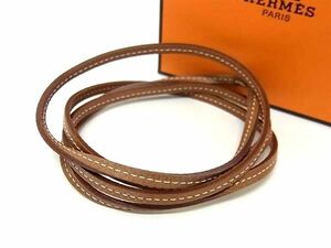 1円 ■極美品■ HERMES エルメス ラニエール レザー チョーカー ネックレス ブレスレット アクセサリー ブラウン系 FH3105