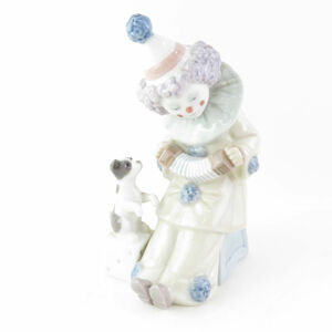美品 リヤドロ 5279 アコーディオンを持つピエロ Pierrot with Concertina フィギュリン 陶磁器 楽器 犬 陶器人形 オブジェ 廃盤 SU5572B2