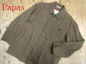 ★パパス Papas★メンズ カバーオールデザイン コットンジャケット コットンネルライナー付き★R60901027A