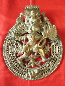 ★真鍮製 ハヌマーン 猿神 壁掛け（重さ3.5kg）装飾 彫刻 ウォールアート　インド 雑貨