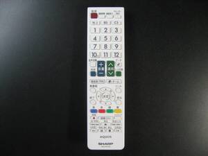 シャープ テレビのリモコン GB129WJSB(白)(中古品)