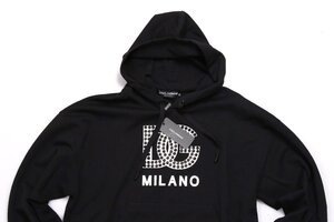 ドルチェ＆ガッバーナDOLCE&GABBANA スエットパーカー ブラック メンズ DGスタッズ サイズM G9XY8Z HU7H9 N0000 sweat pk 新品