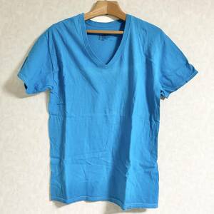 Hanes　Tシャツ / Vネック　マリンブルー　サイズM　　W018 