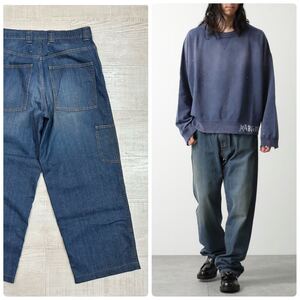 24ss 2024 Maison Margiela ① ⑩ メゾン マルジェラ Blue Americana Wash Jeans ユーズド加工 ワイド ペインター デニム パンツ 29 612