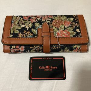 kollo rose mode ITALY コロローズ　ゴブラン　長財布　ロングウォレット カードケース　小銭入れなし　レトロ　高級感　カード収納　新調