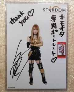 スターダム 鹿島沙希 直筆 コメント サイン入 ポートレート 硬質ケース付 大江戸隊時代 STARDOM 女子プロレス 宛名隠し紙貼り有り