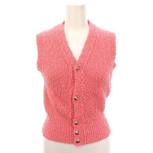 ンニット NKNIT 24SS mini V-neck KNIT vest ニットベスト 前開き Vネック コットン 0 ピンク /NR ■OS レディース