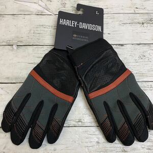 【未使用】HARLEY-DAVIDSON 純正 メンズ キリアン ミックスメディアグローブ Lサイズ 98151-20VM グローブ 手袋 オレンジ ブラック 手袋