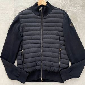 Mサイズ★MONCLER MAGLIA TRICOT CARDIGAN モンクレール マグリア トリコ カーディガン 切替 ダウンジャケット メンズ アウター 濃紺