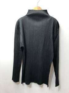 713☆ISSEY MIYAKE イッセイミヤケ☆プリーツ ハイネックカットソー【L】黒