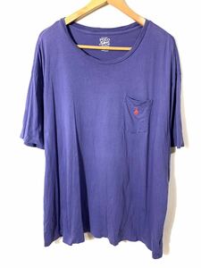 ■ビッグサイズ POLO RALPH LAUREN ラルフローレン ポニーワンポイント 胸ポケ 半袖Tシャツ 古着 アメカジ シングルステッチ ネイビー■